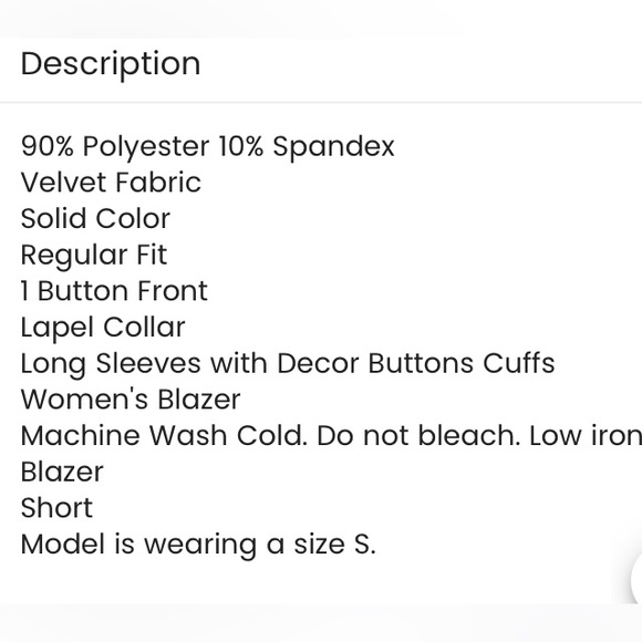 NWT Allegra K XS Green velvet lapel crop jacket/ blazer w/ gold buttons - Picture 10 of 10